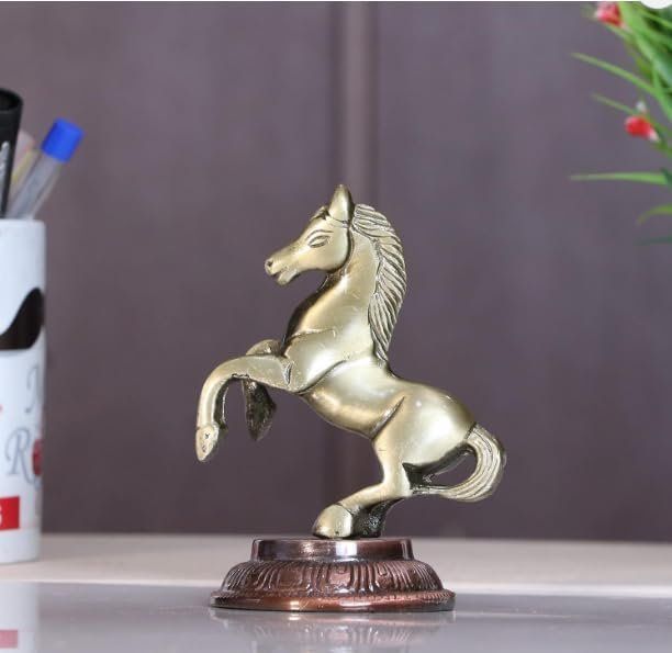 Rearing Brass Horse Figurine