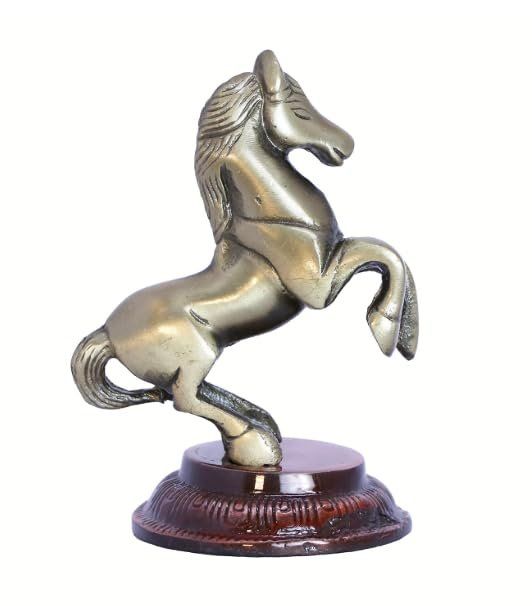 Rearing Brass Horse Figurine