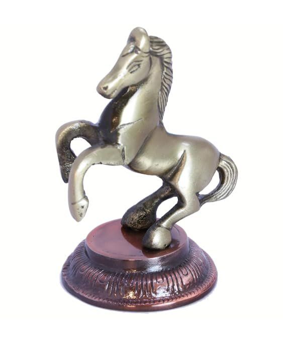 Rearing Brass Horse Figurine