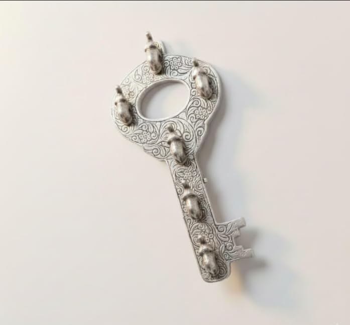 Elephant Key Wall Holder — Antique Silver
