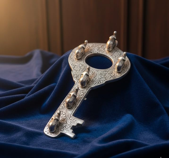 Elephant Key Wall Holder — Antique Silver