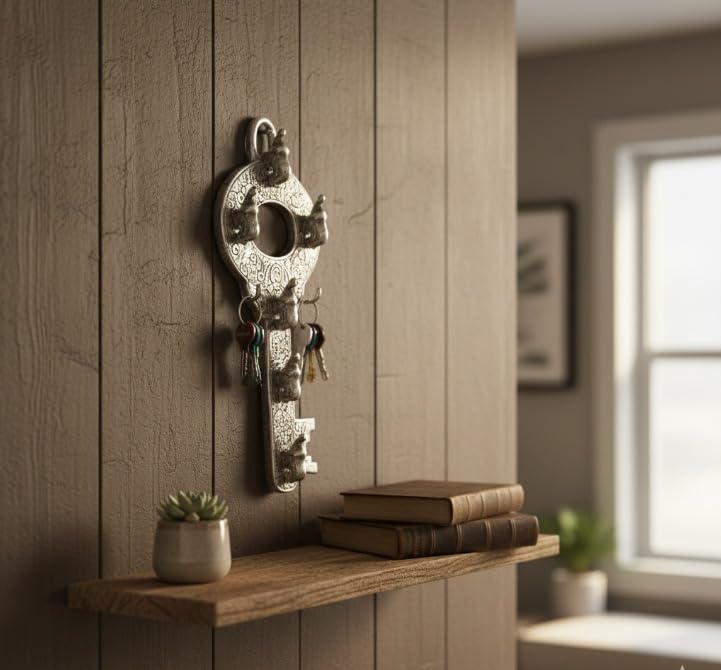 Elephant Key Wall Holder — Antique Silver