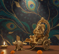 Lord Ganesha on Mushak Rath — Brass Finish