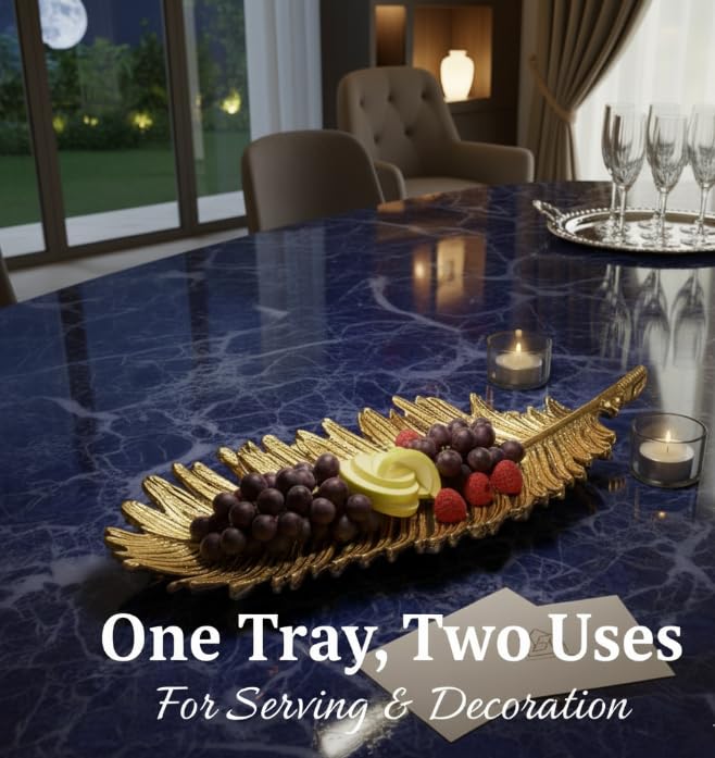 Leaf Serving Tray — Gold