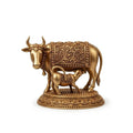 Brass Kamdhenu Cow with Calf Idol