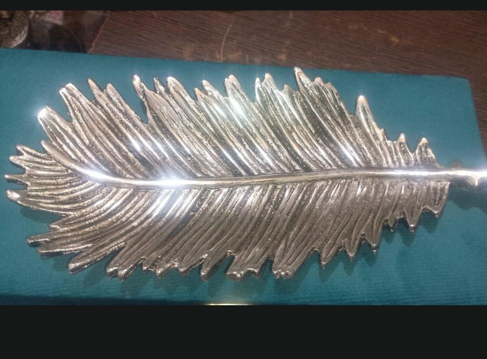 Leaf Serving Tray with Gift Box — Silver