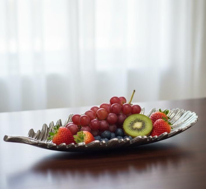 Leaf Serving Tray with Gift Box — Silver