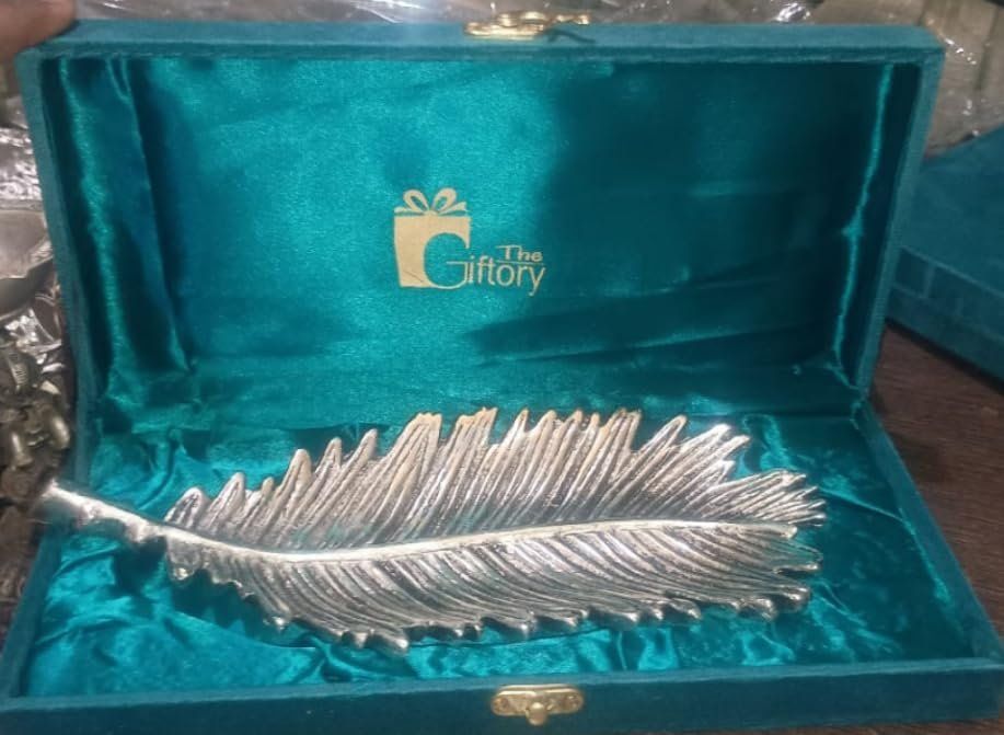 Leaf Serving Tray with Gift Box — Silver