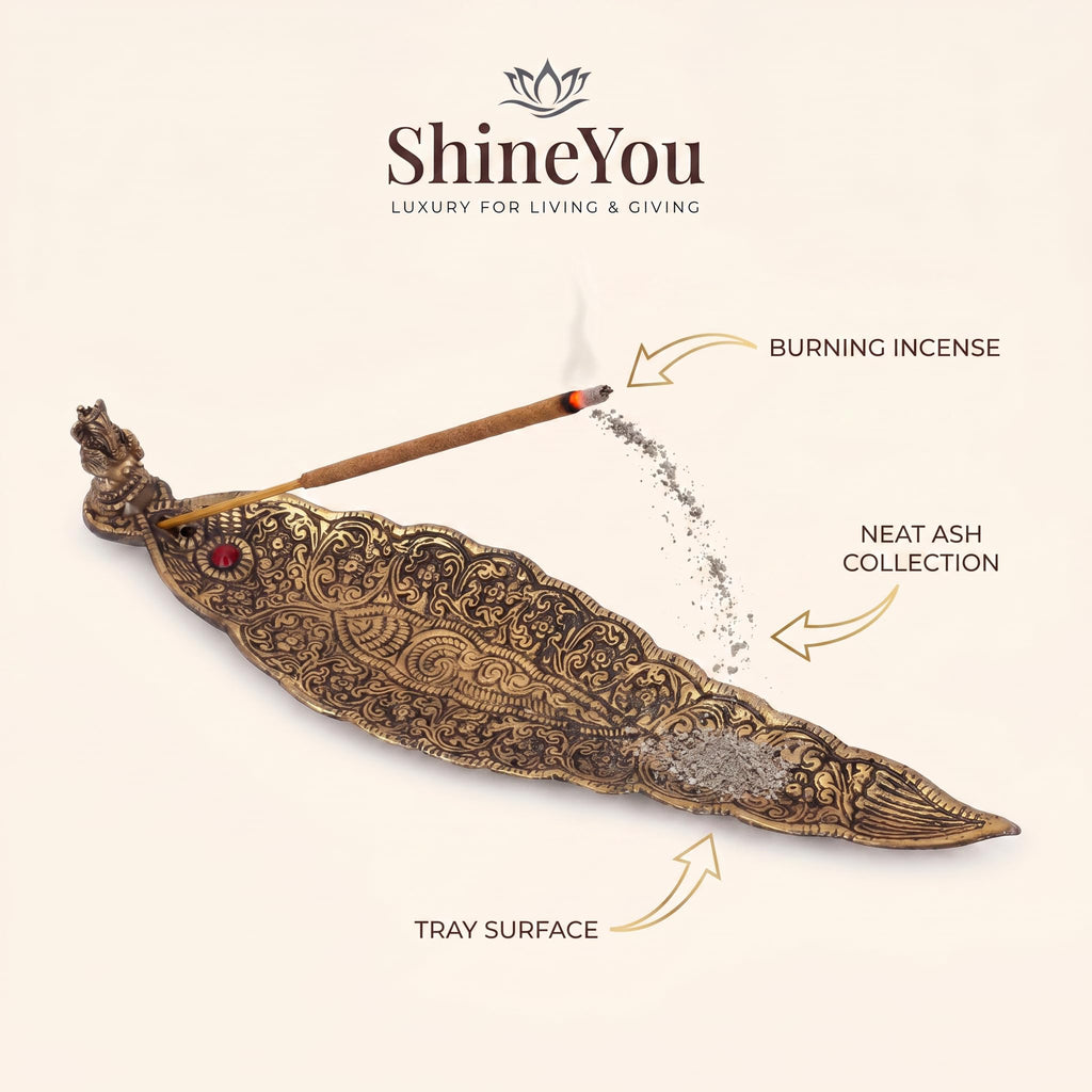 Leaf Incense Holder — Oxidised Gold, Edition 1