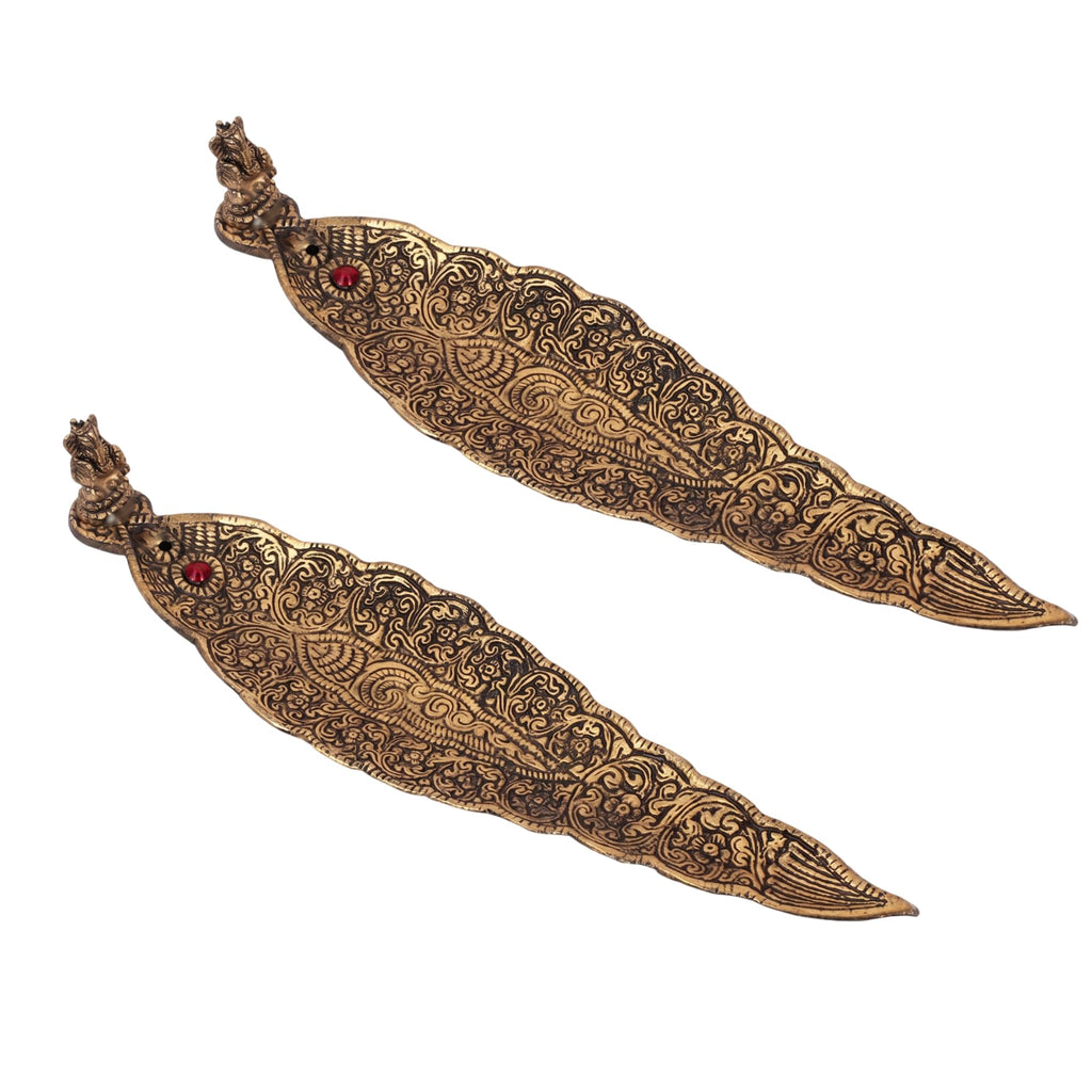 Leaf Incense Holder — Oxidised Gold, Edition 3