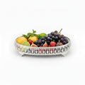 Ornate Mirrored Oval Tray — Antique Silver