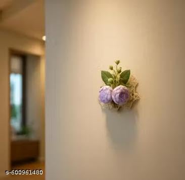 Peony Floral Wall Hanging — Purple, Set of 2