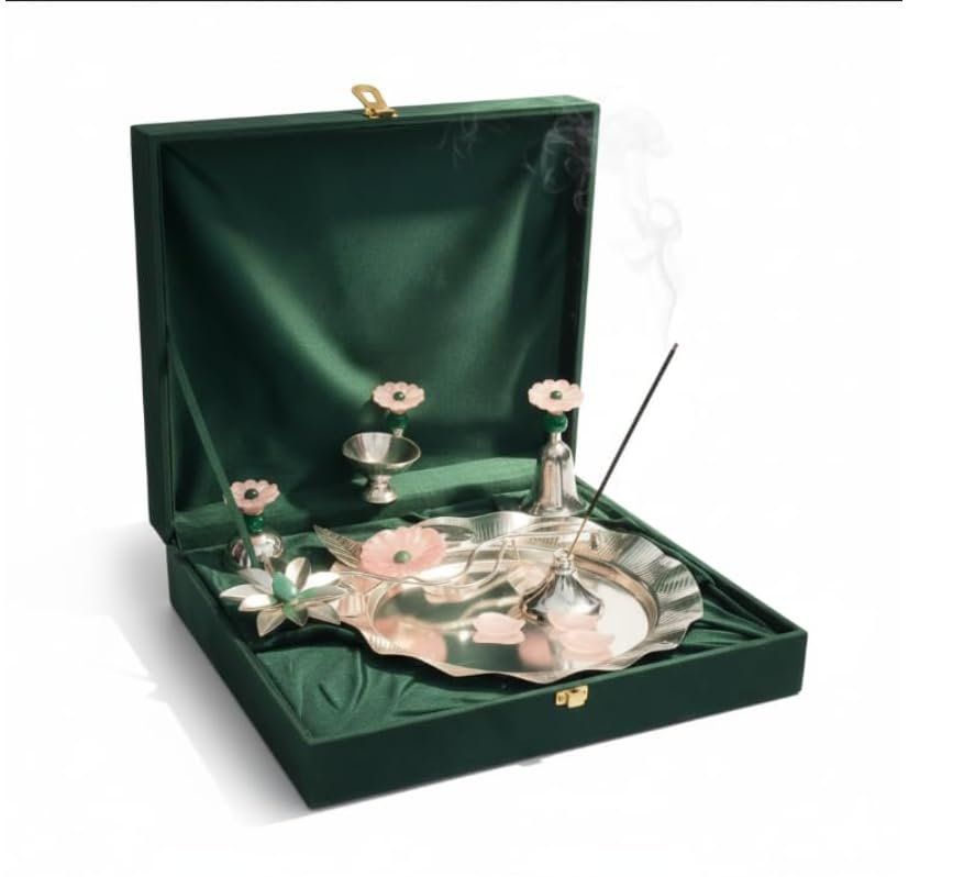 Silver-Plated Pooja Thali Set
