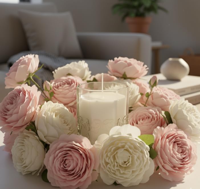 Textured Glass Scented Candle — White