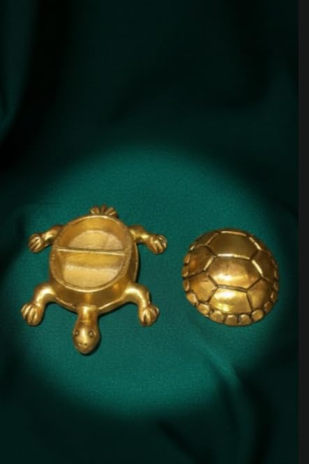 Tortoise Kumkum Holder — Golden Finish