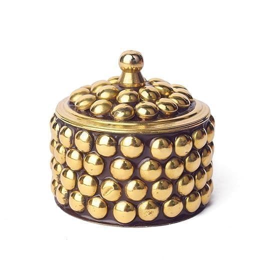 Classic Sindoor Kumkum Box — Golden Finish