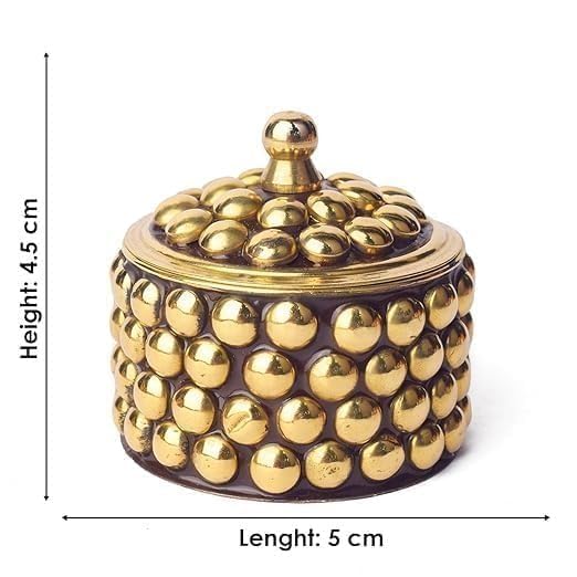 Classic Sindoor Kumkum Box — Golden Finish