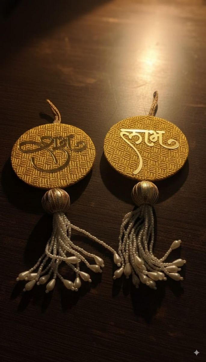Shubh Labh Door Hanging — Gold & Yellow