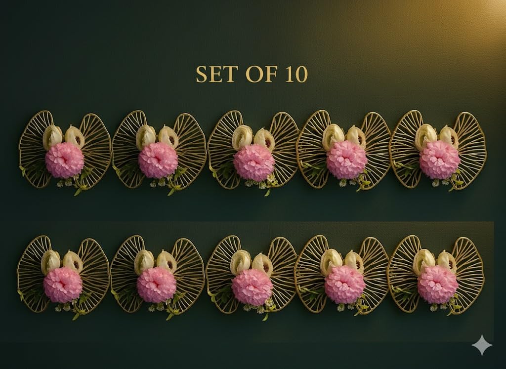 Peony Floral Wall Décor in Gold Frame — Set of 2, Edition 10