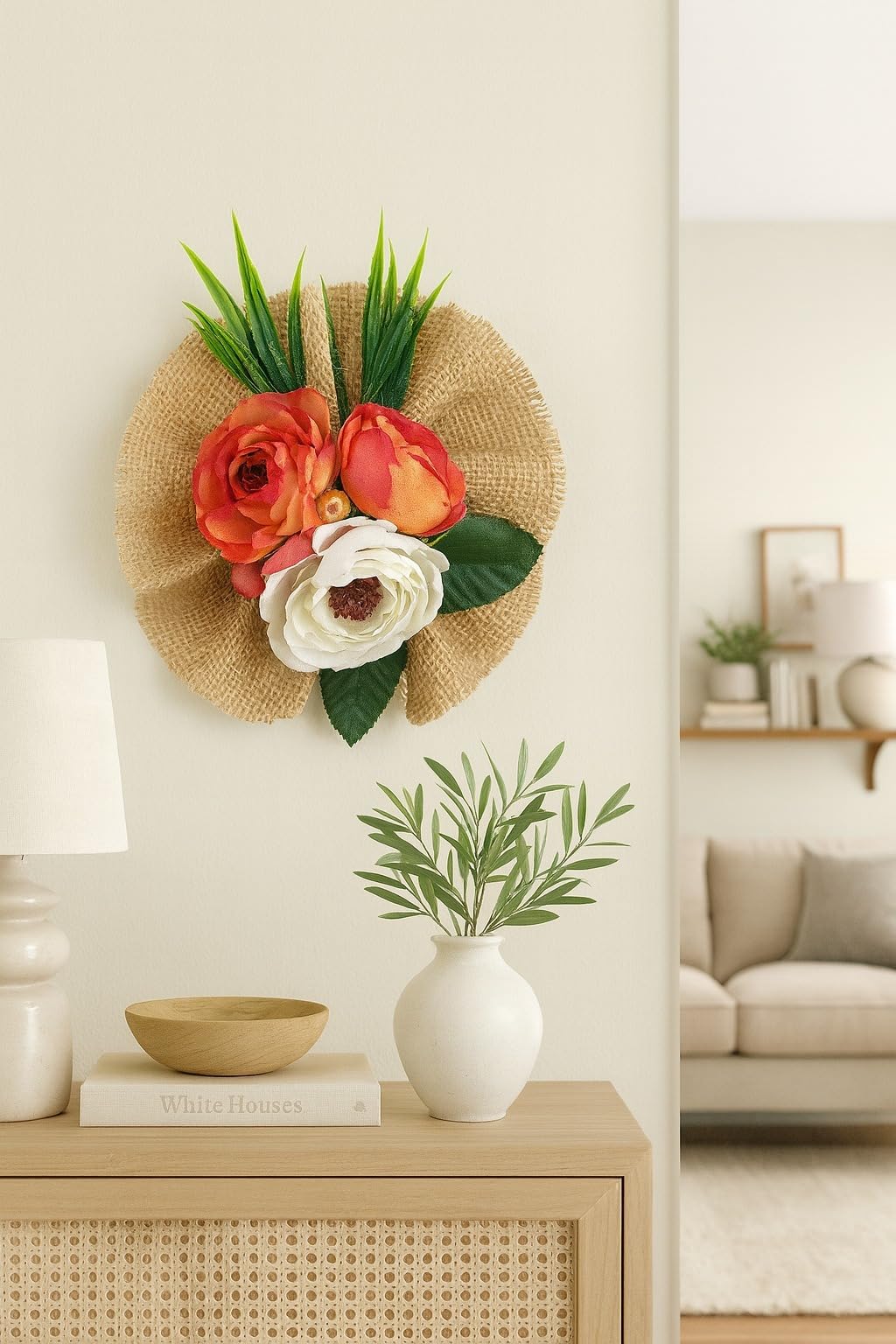 Orange & White Floral Wall Hanging — Edition 5