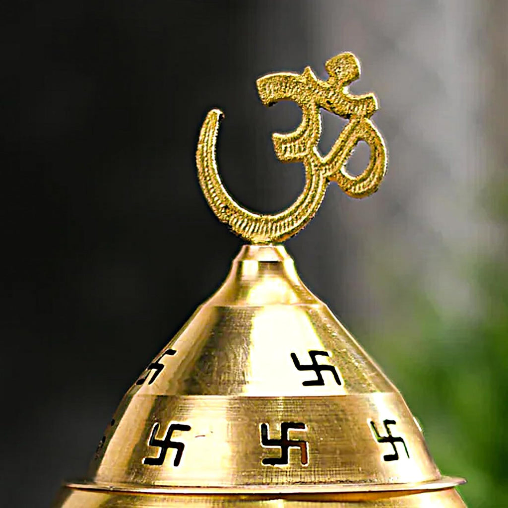 Brass Om Swastik Incense Burner