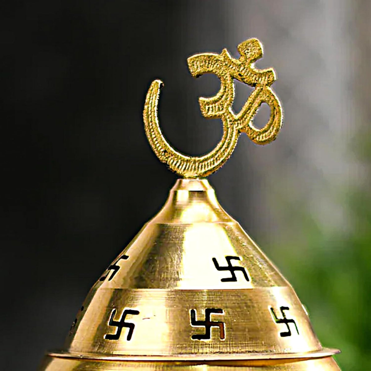 Brass Om Swastik Incense Burner