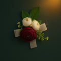 Wine & Cream Floral Wall Hanging — Set of 2, Edition 2