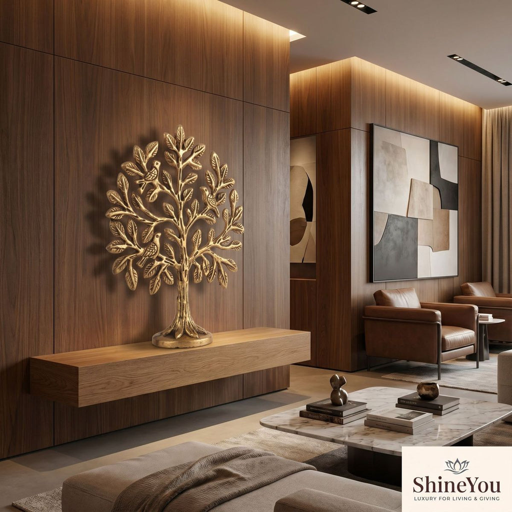 Tree of Life with Birds — Antique Gold