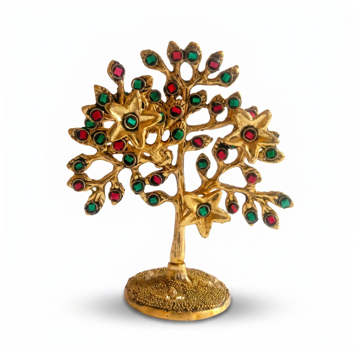 Brass Tree of Life with Stone Inlay