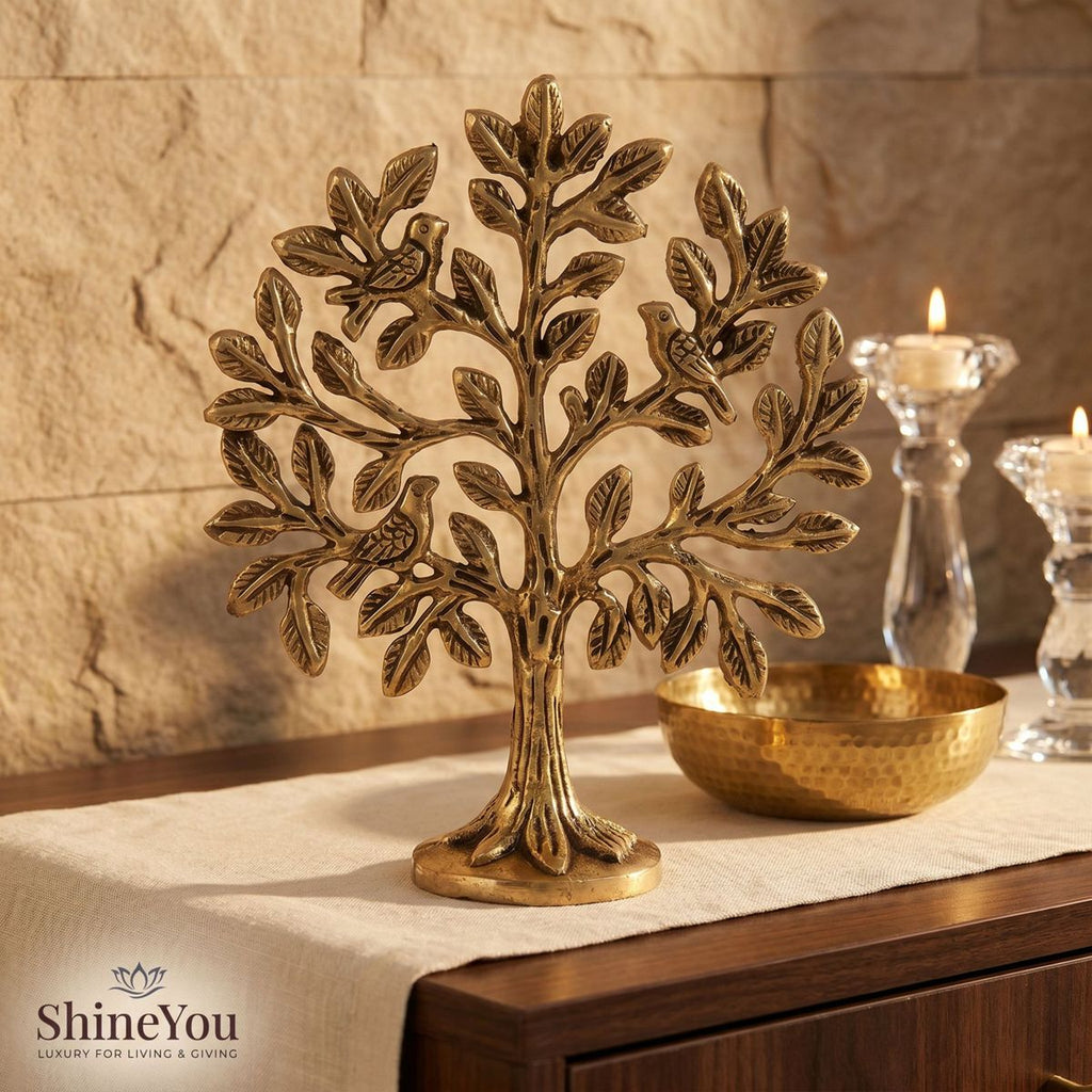 Brass Tree of Life with Birds