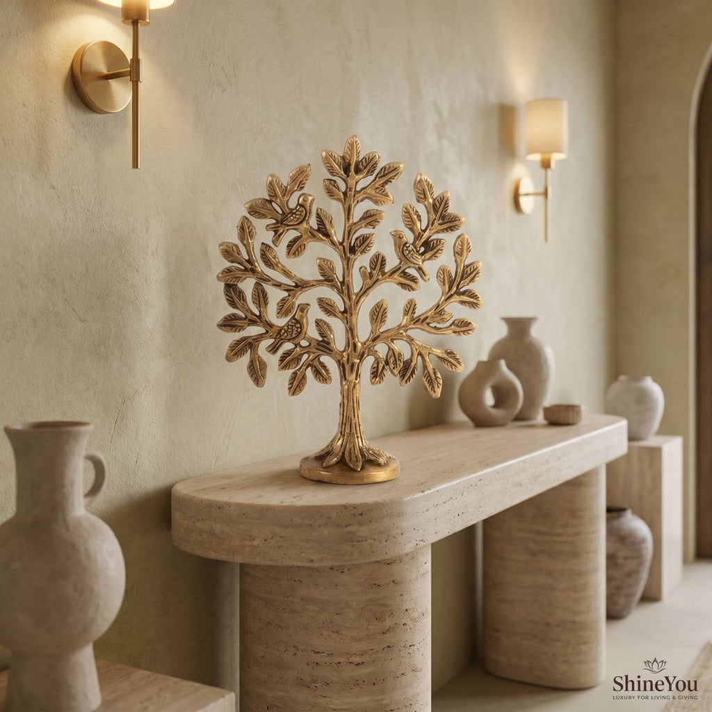 Brass Tree of Life with Birds