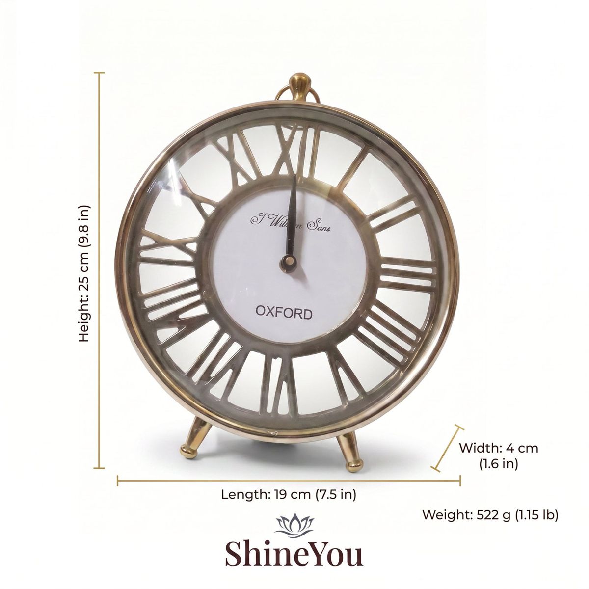 Oxford Roman Numeral Table Clock