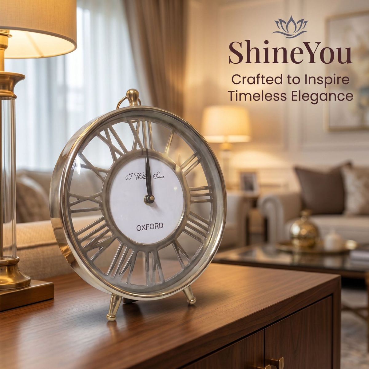 Oxford Roman Numeral Table Clock