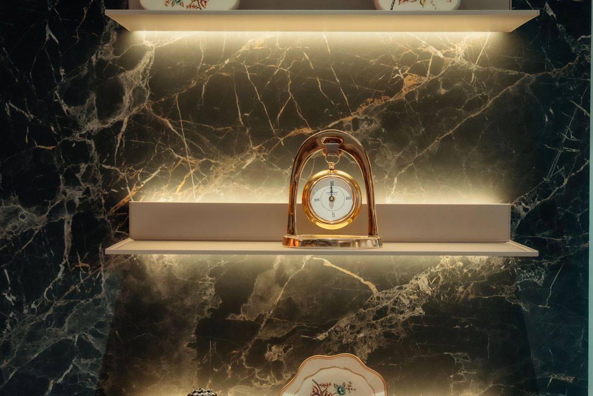 Hanging Brass Roman Numeral Table Clock