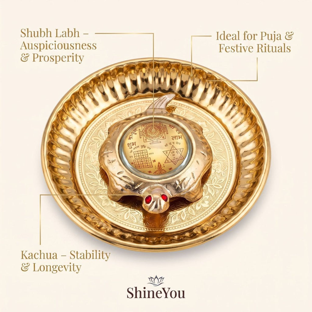 Shri Yantra Tortoise with Decorative Plate — II