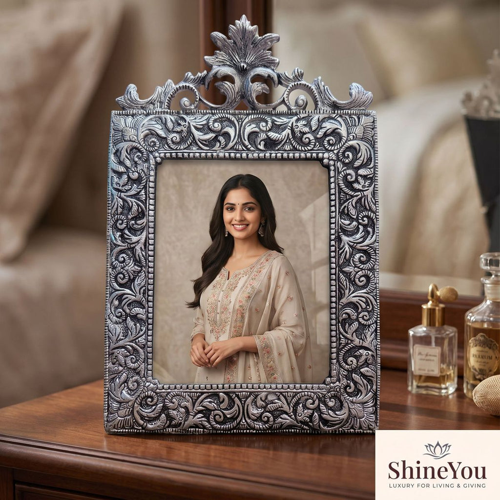 Ornate Antique Silver Photo Frame