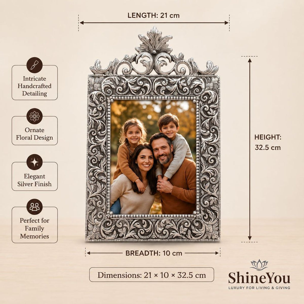 Ornate Antique Silver Photo Frame