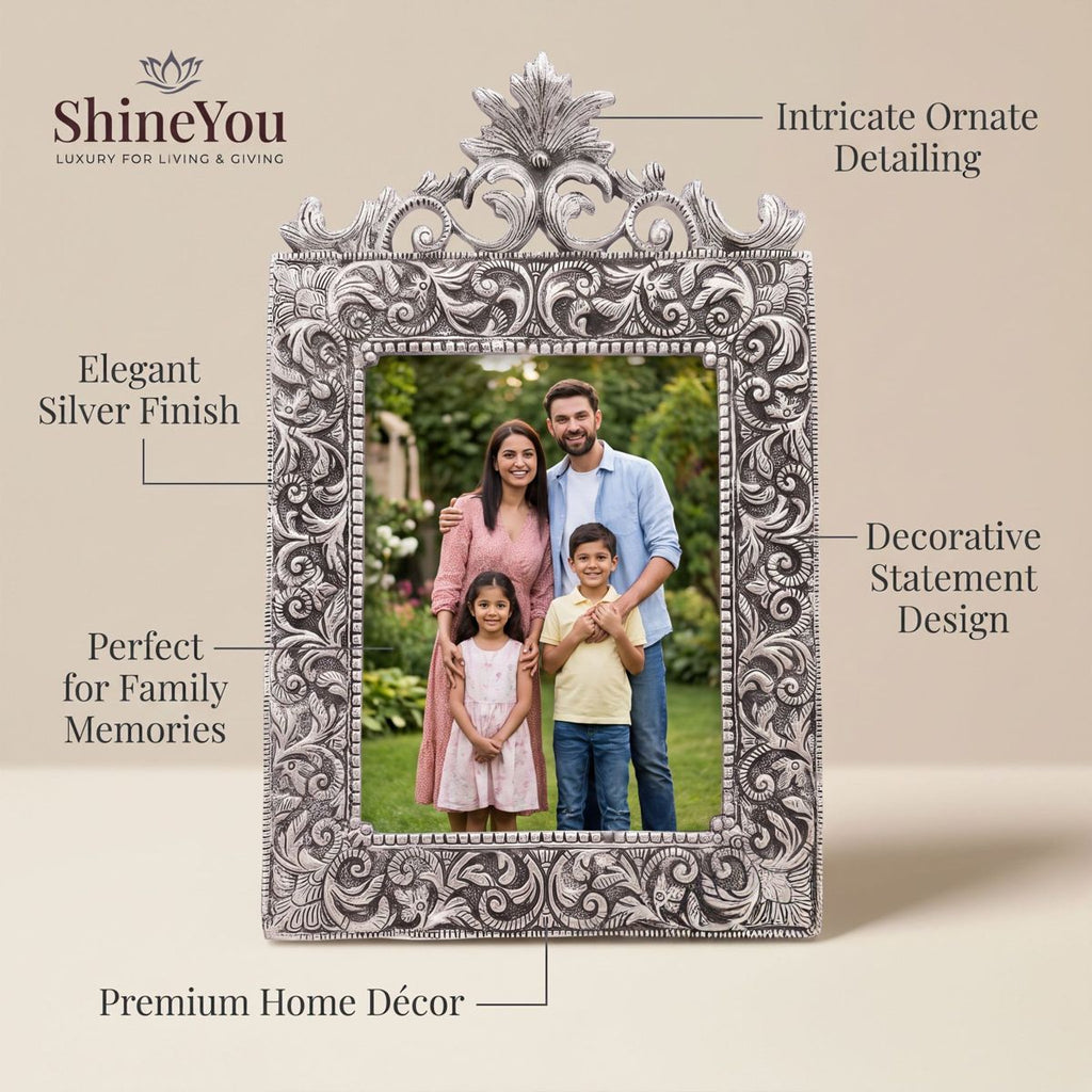 Ornate Antique Silver Photo Frame