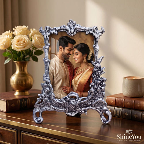 Antique Silver Portrait Photo Frame