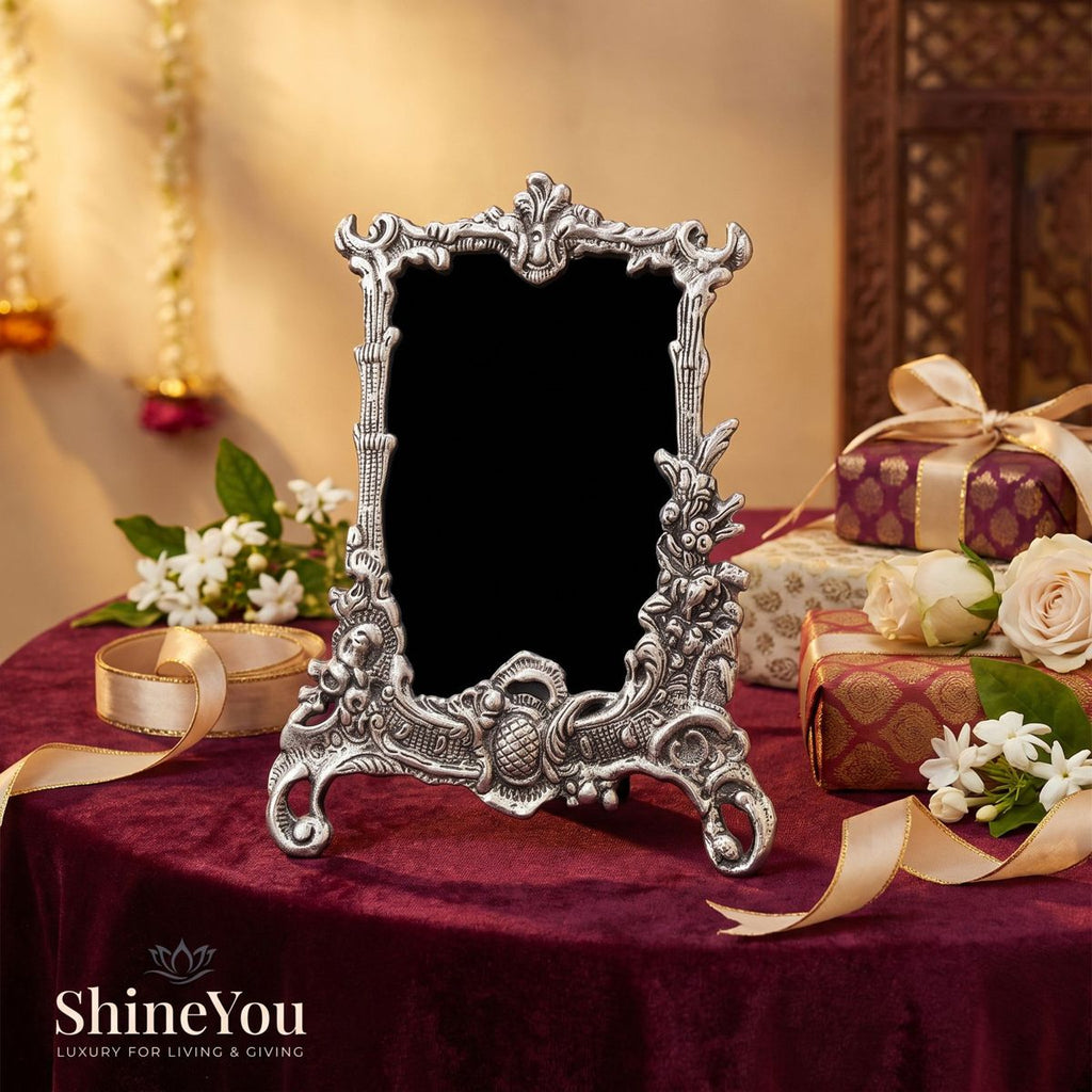 Antique Silver Portrait Photo Frame