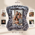 Antique Silver Floral Photo Frame
