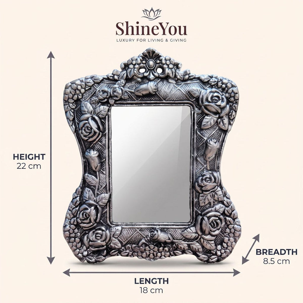 Antique Silver Floral Photo Frame