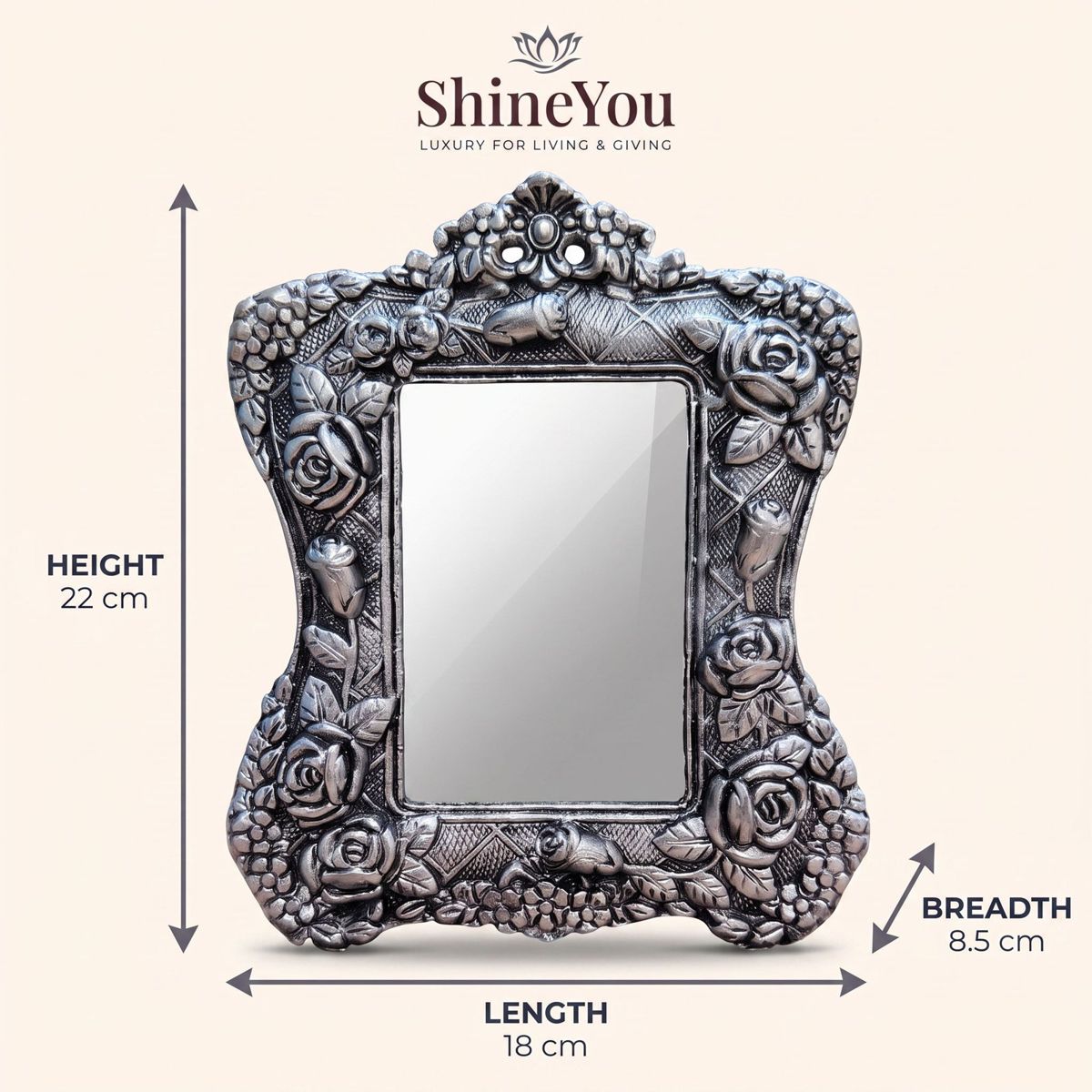 Antique Silver Floral Photo Frame