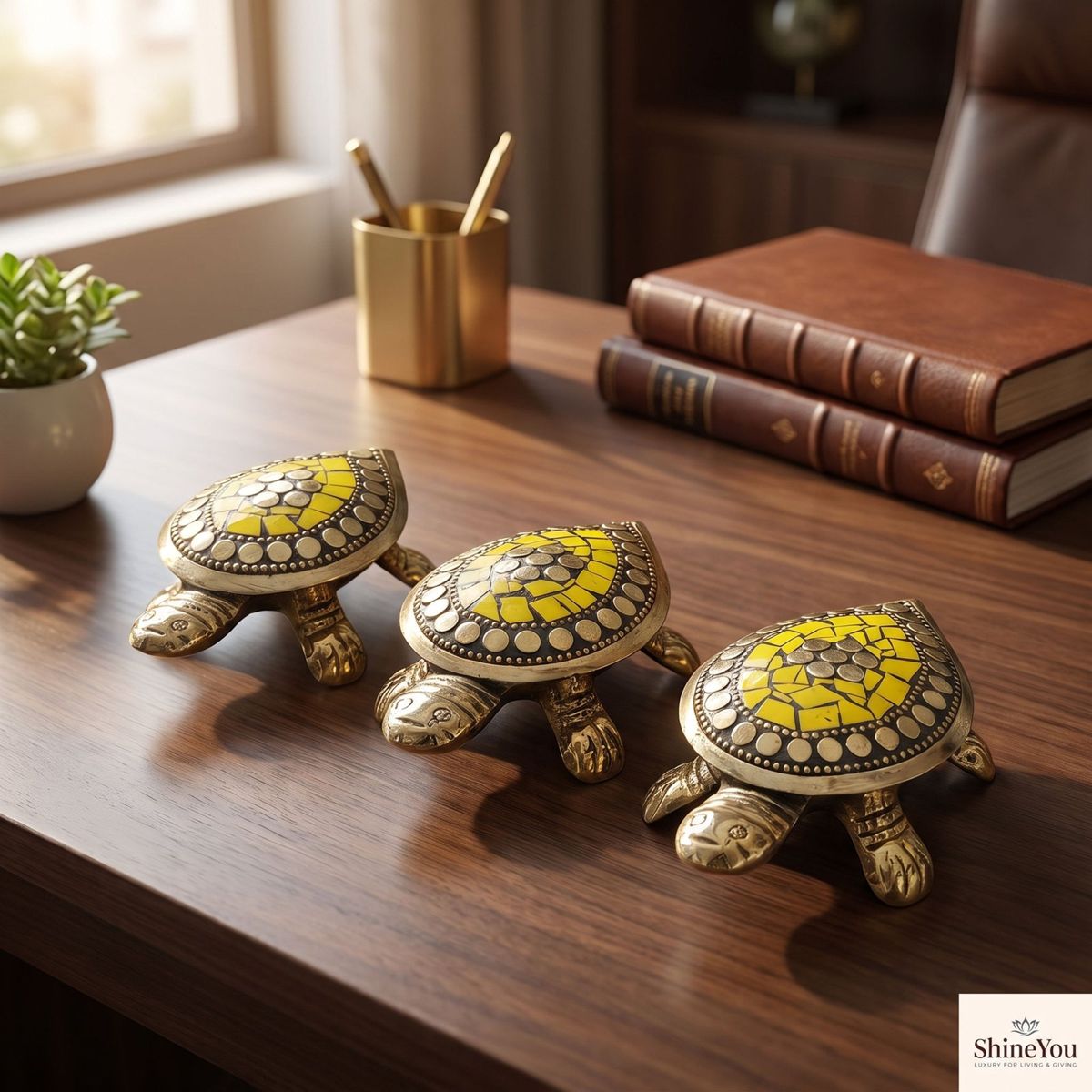 Decorative Tortoises — Set of Three