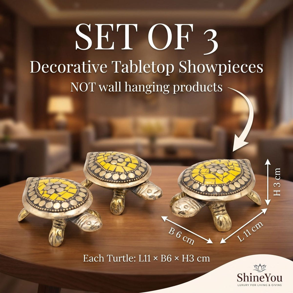 Decorative Tortoises — Set of Three