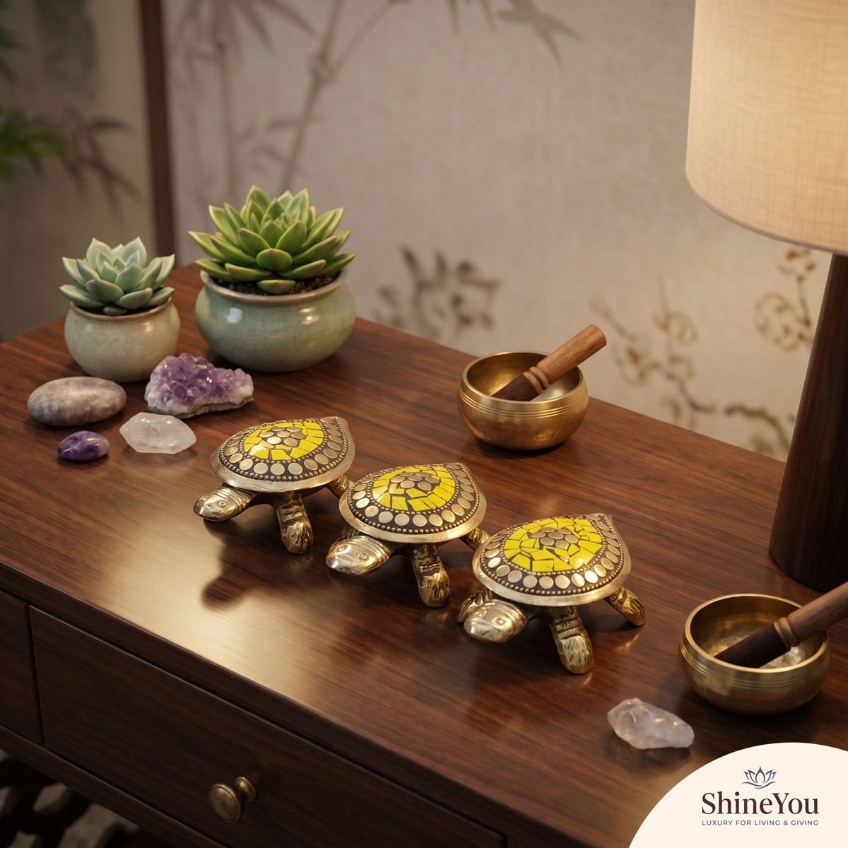 Decorative Tortoises — Set of Three