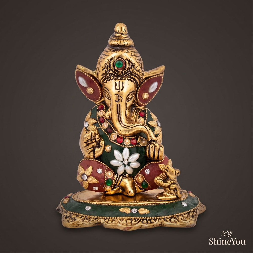 Lord Ganesha Idol — Golden Finish