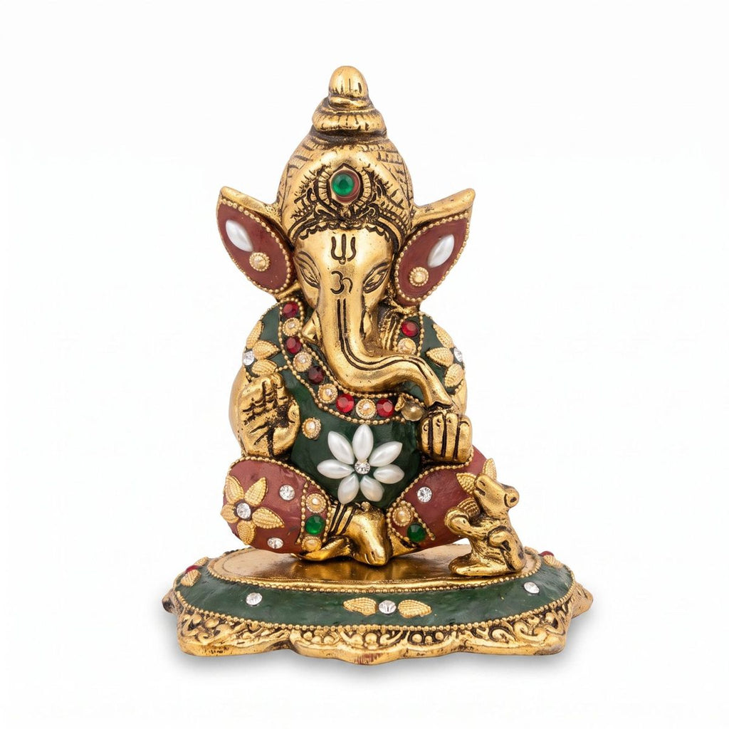 Lord Ganesha Idol — Golden Finish