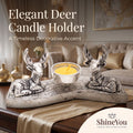 Deer Candle Holder — Silver Finish