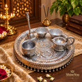 Pooja Thali Set — Silver Finish